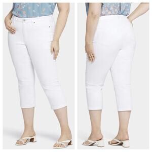 NYDJ Women's Chloe Skinny Capri Jeans Optic White Size12